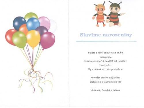 Pozvání na narozeniny
